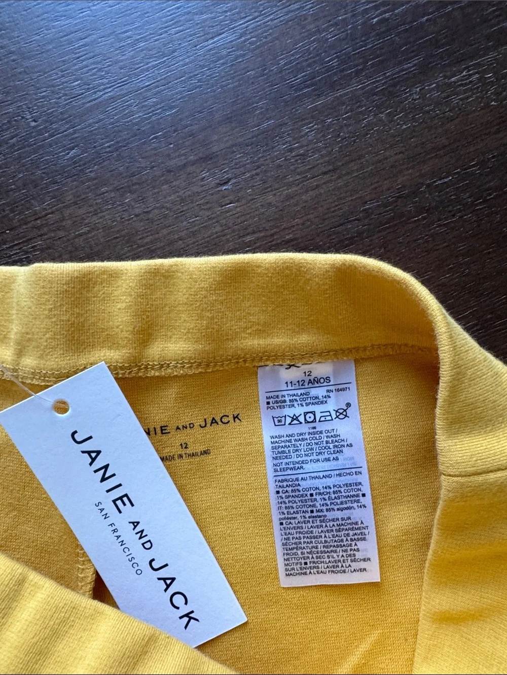 New Sz 12 Janie and Jack cotton blend yellow ponte pants leggings and cotton top